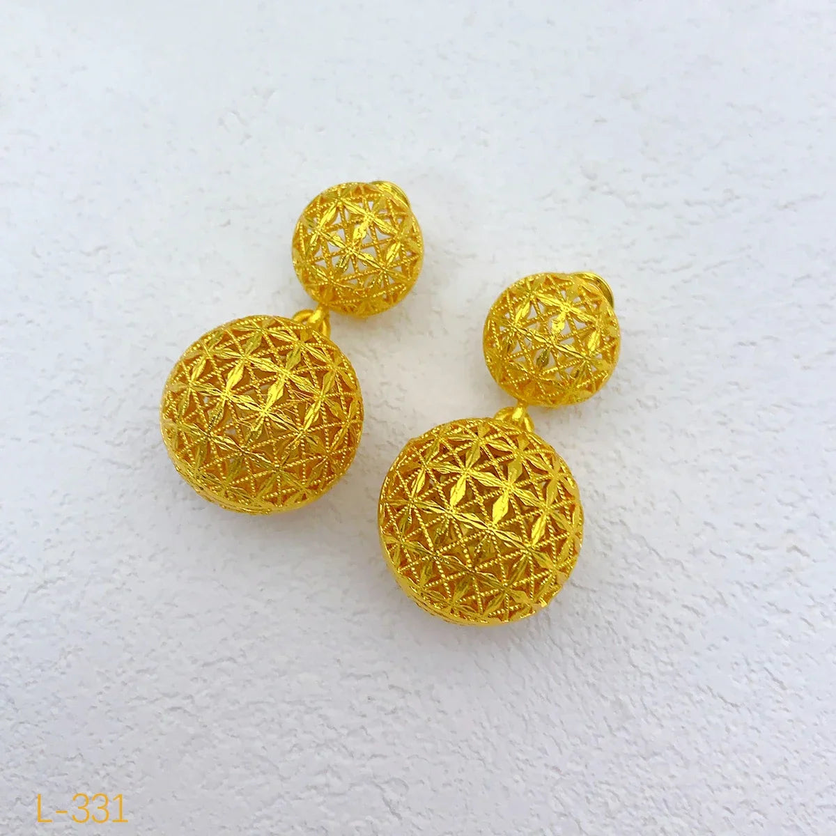 NNEOBA Gold Plated Bridal Jewelry Necklace Earrings Set