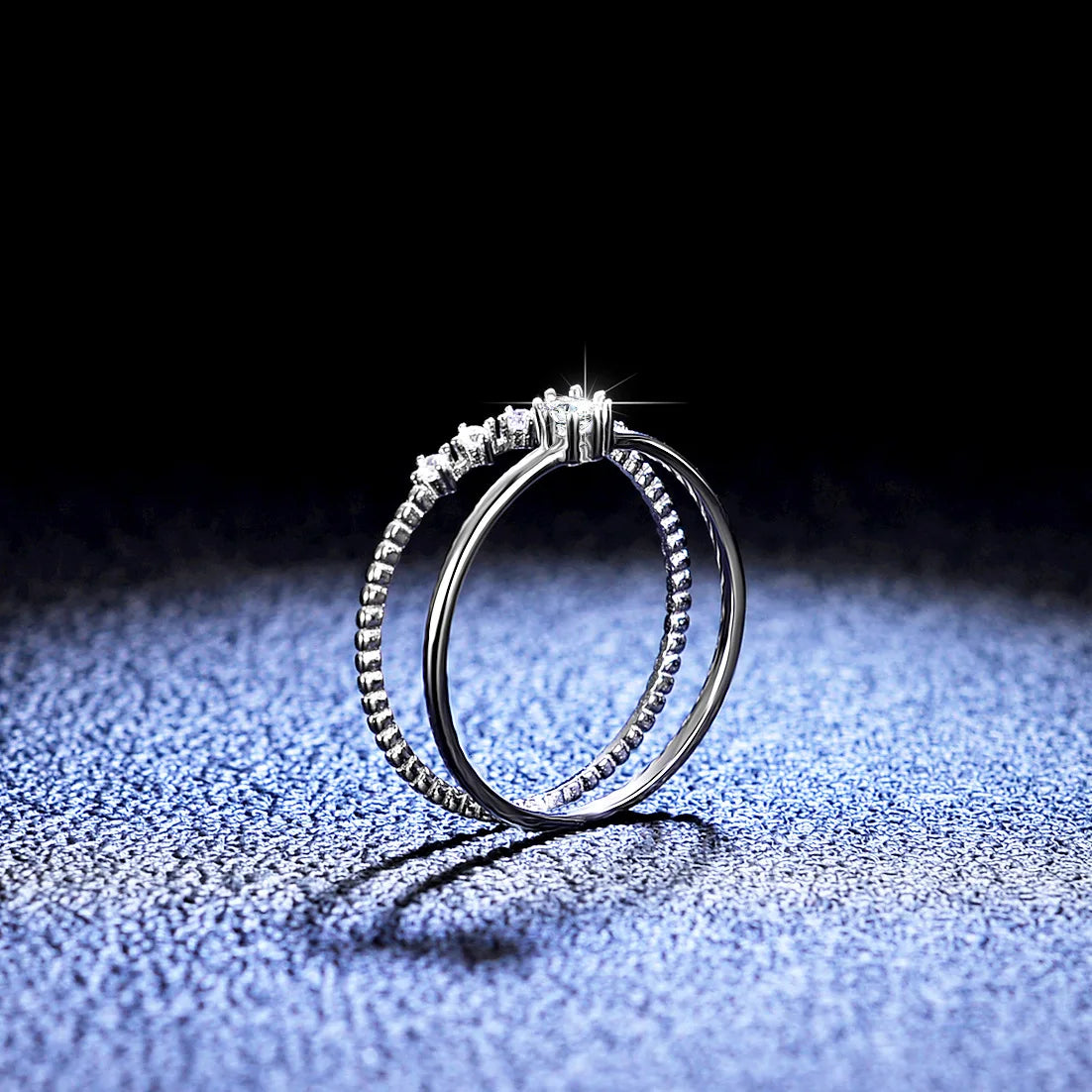 Moissanite 18K gold ring fashion jewelry