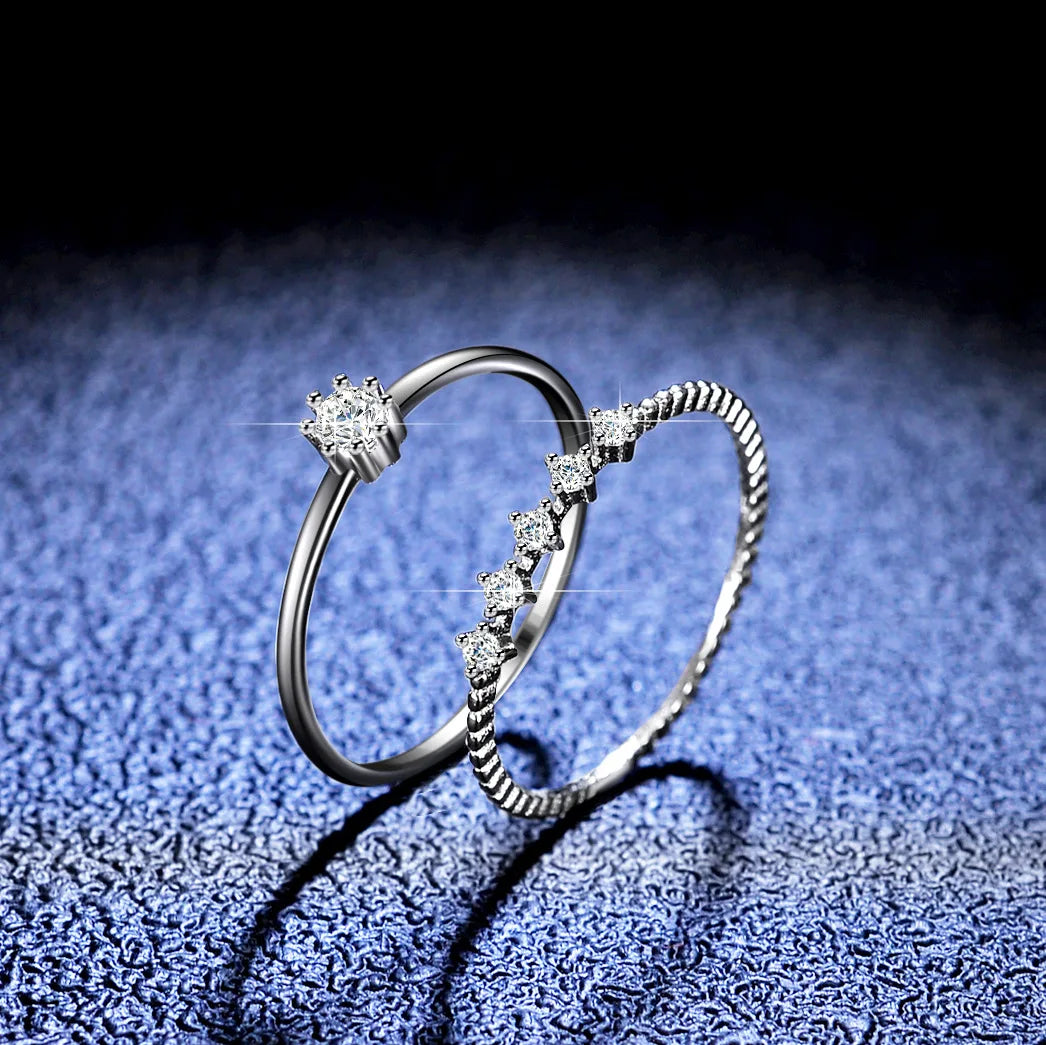 Moissanite 18K gold ring fashion jewelry