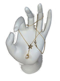 Delicate Star, Diamond & Akoya Pearl necklace in 14K Gold