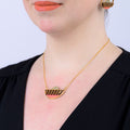 Sunset Recycled Wood Gold Necklace