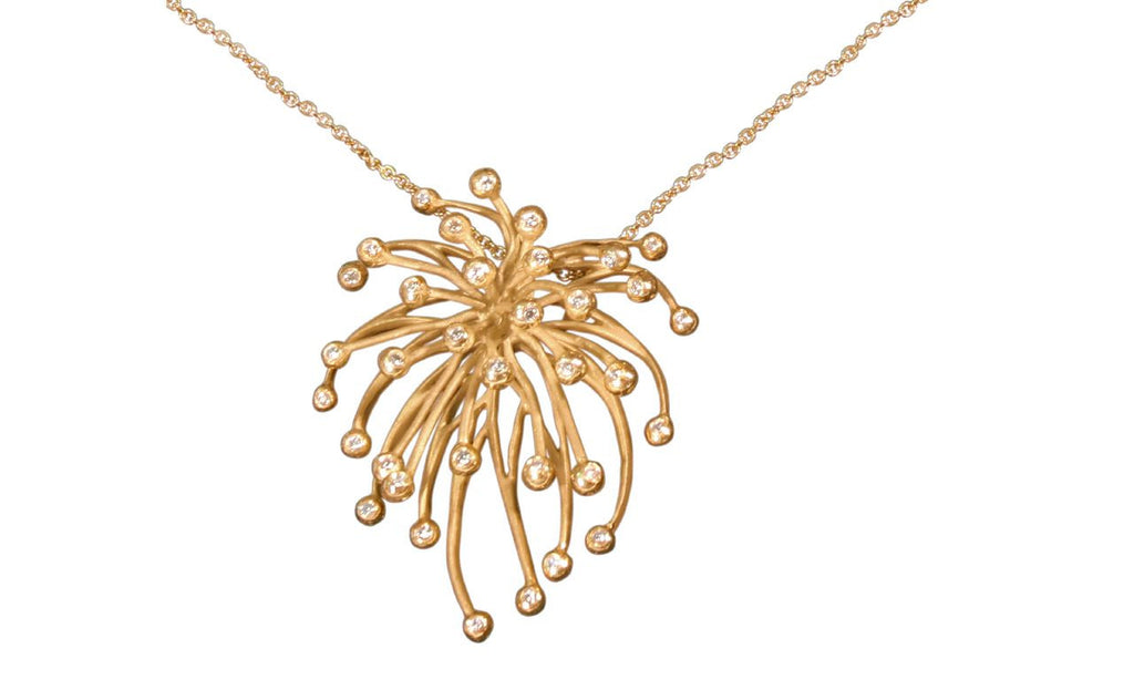 Superstar Necklace. Fireworks-14K gold with diamonds: Celebrate Life!