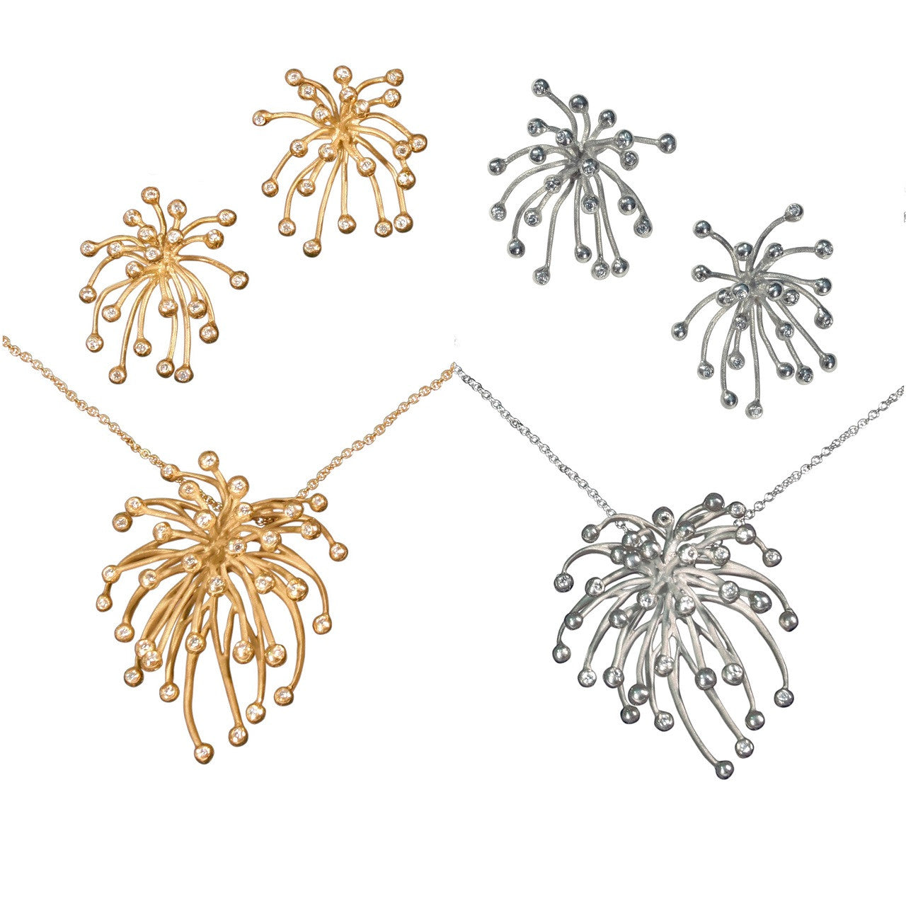 Superstar Necklace. Fireworks-14K gold with diamonds: Celebrate Life!
