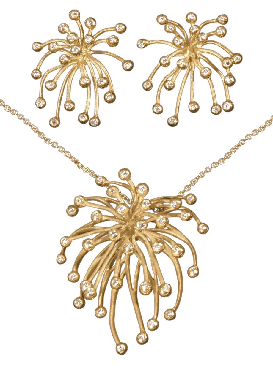 Superstar Necklace. Fireworks-14K gold with diamonds: Celebrate Life!