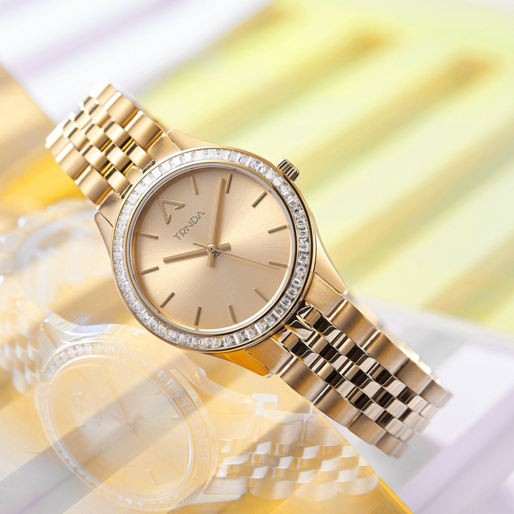 Trnda Women's Gold Stainless Steel Watch, Gold Dial | Trn-W32g