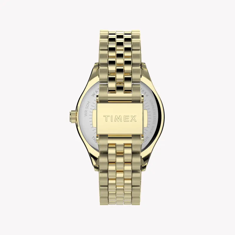Timex Women's Gold Stainless Steel Watch, Gold Dial | Tw2t86900