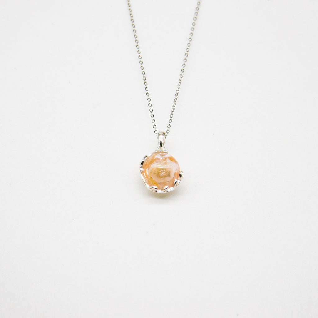 NNEDSZ Gift Box - Aroma Necklace White Gold - Planet Nebula (Pink) + Purify Oil Blend
