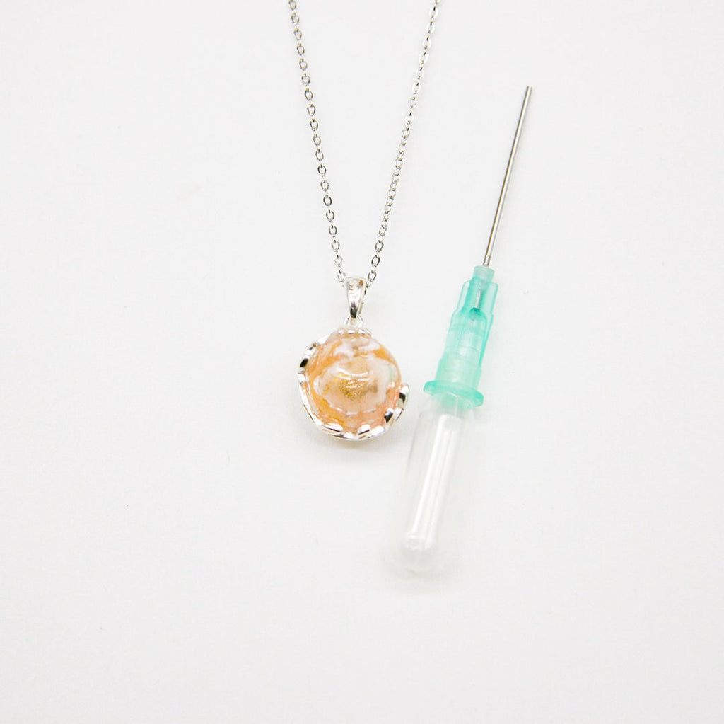 NNEDSZ Gift Box - Aroma Necklace White Gold - Planet Nebula (Pink) + Purify Oil Blend