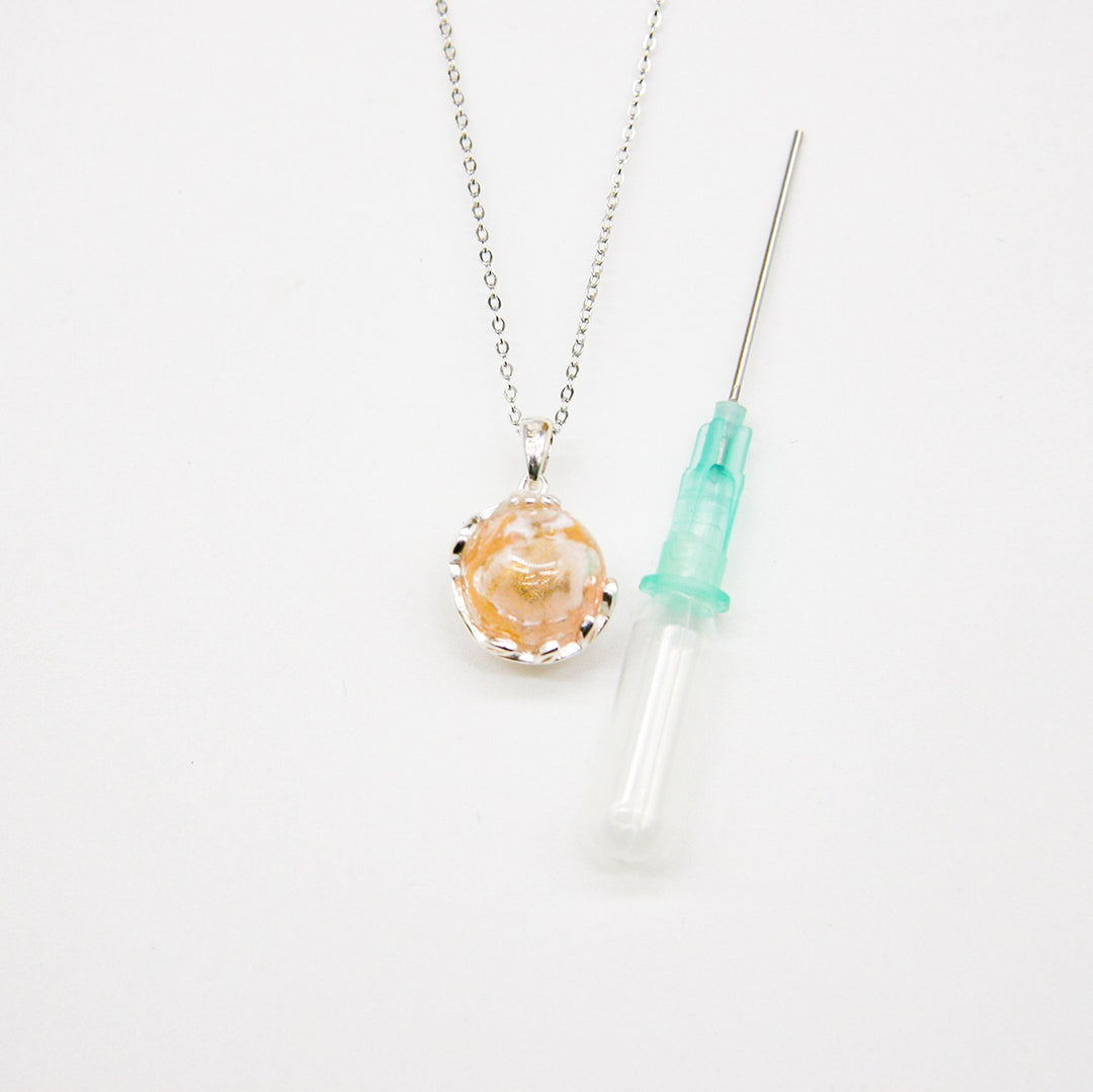 NNEDSZ Gift Box - Aroma Necklace White Gold - Planet Nebula (Pink) + Purify Oil Blend
