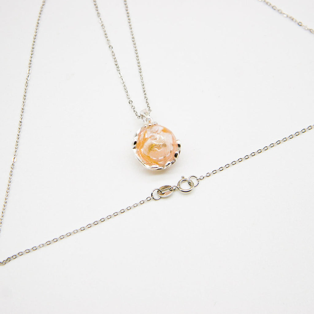 NNEDSZ Gift Box - Aroma Necklace White Gold - Planet Nebula (Pink) + Purify Oil Blend