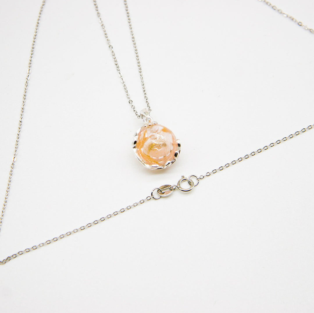 NNEDSZ Gift Box - Aroma Necklace White Gold - Planet Nebula (Pink) + Purify Oil Blend