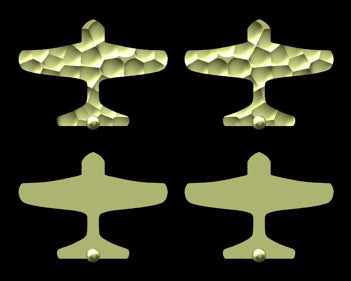 Custom Design: Airplane Stud Earrings- 18K Gold: 12mm