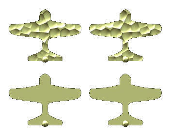 Custom Design: Airplane Stud Earrings- 18K Gold: 12mm