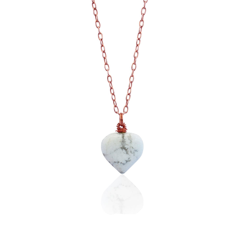 amá amá, White howlite Rose Gold necklace