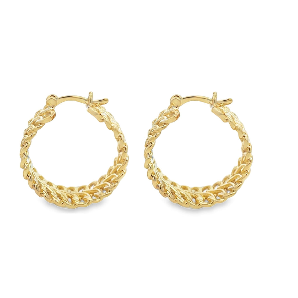 18K Gold Filled Gold Infinity Hoop Earrings | Gold Braided Hoops (J187)
