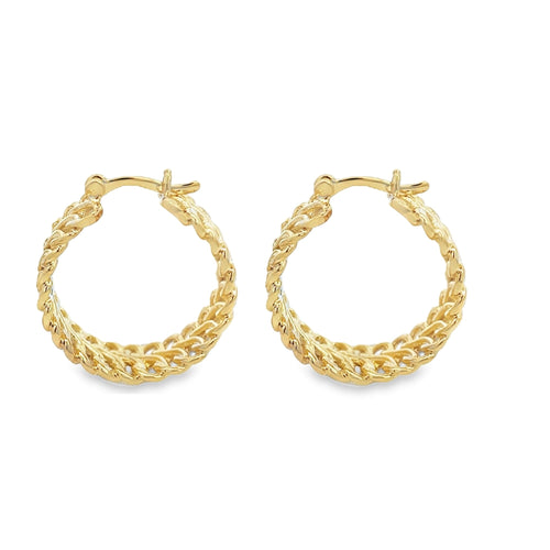 18K Gold Filled Gold Infinity Hoop Earrings | Gold Braided Hoops (J187)