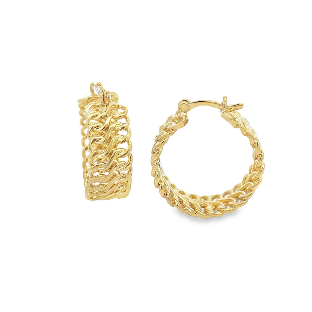 18K Gold Filled Gold Infinity Hoop Earrings | Gold Braided Hoops (J187)