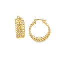 18K Gold Filled Gold Infinity Hoop Earrings | Gold Braided Hoops (J187)