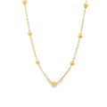 18K Gold Filled 4mm Gold Bead Rolo Chain Choker (G176)