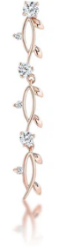 1.1Ct Vine Design Rose Gold Plated Earrings