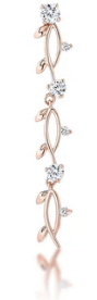 1.1Ct Vine Design Rose Gold Plated Earrings