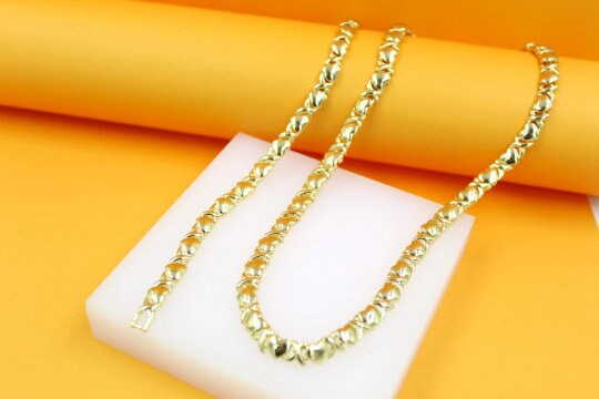 Rhodium Filled Gold Heart Set