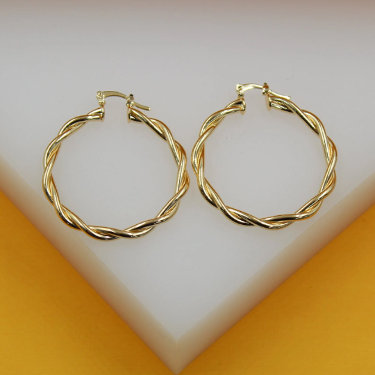 18K Gold Filled Braided Hoops