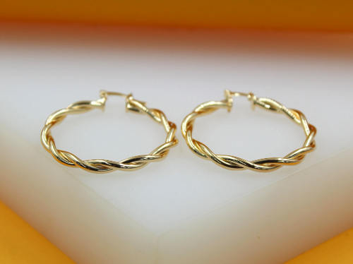 18K Gold Filled Braided Hoops