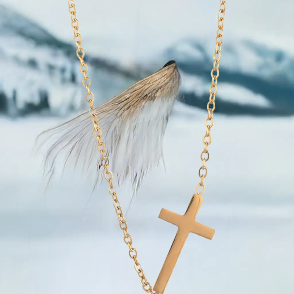 14K gold necklace | Gold Plated Cross Pendant Necklace