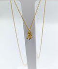 Gold Plated Wildflower Necklace - Minimalist Sterling Silver Pendant