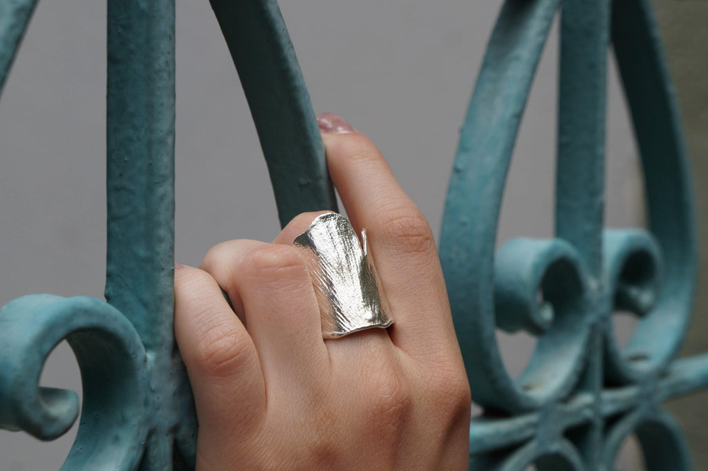 Gold Ginkgo Leaf Ring, Gold-Plated Sterling Silver Jewelry, Gold Ring, Gift for Her, Birthday Gift for Women, Handmade Jewelry, Gold Band