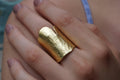 Gold Ginkgo Leaf Ring, Gold-Plated Sterling Silver Jewelry, Gold Ring, Gift for Her, Birthday Gift for Women, Handmade Jewelry, Gold Band