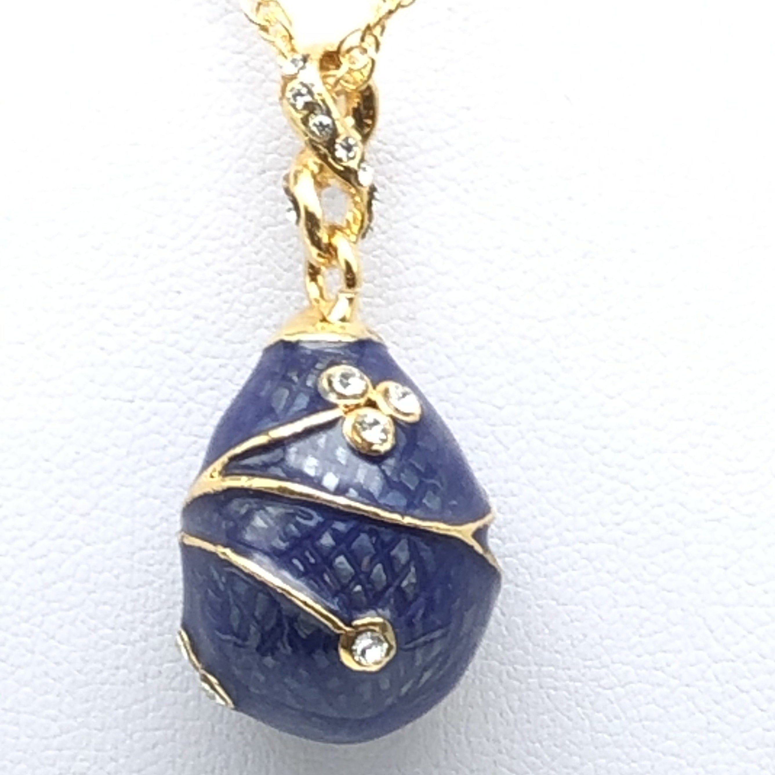 Blue Egg Pendant Gold Necklace