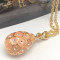Pink & Gold Egg Pendant Gold Necklace