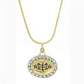 LO1943 - Gold+Rhodium Brass Chain Pendant with AAA Grade CZ  in Clear