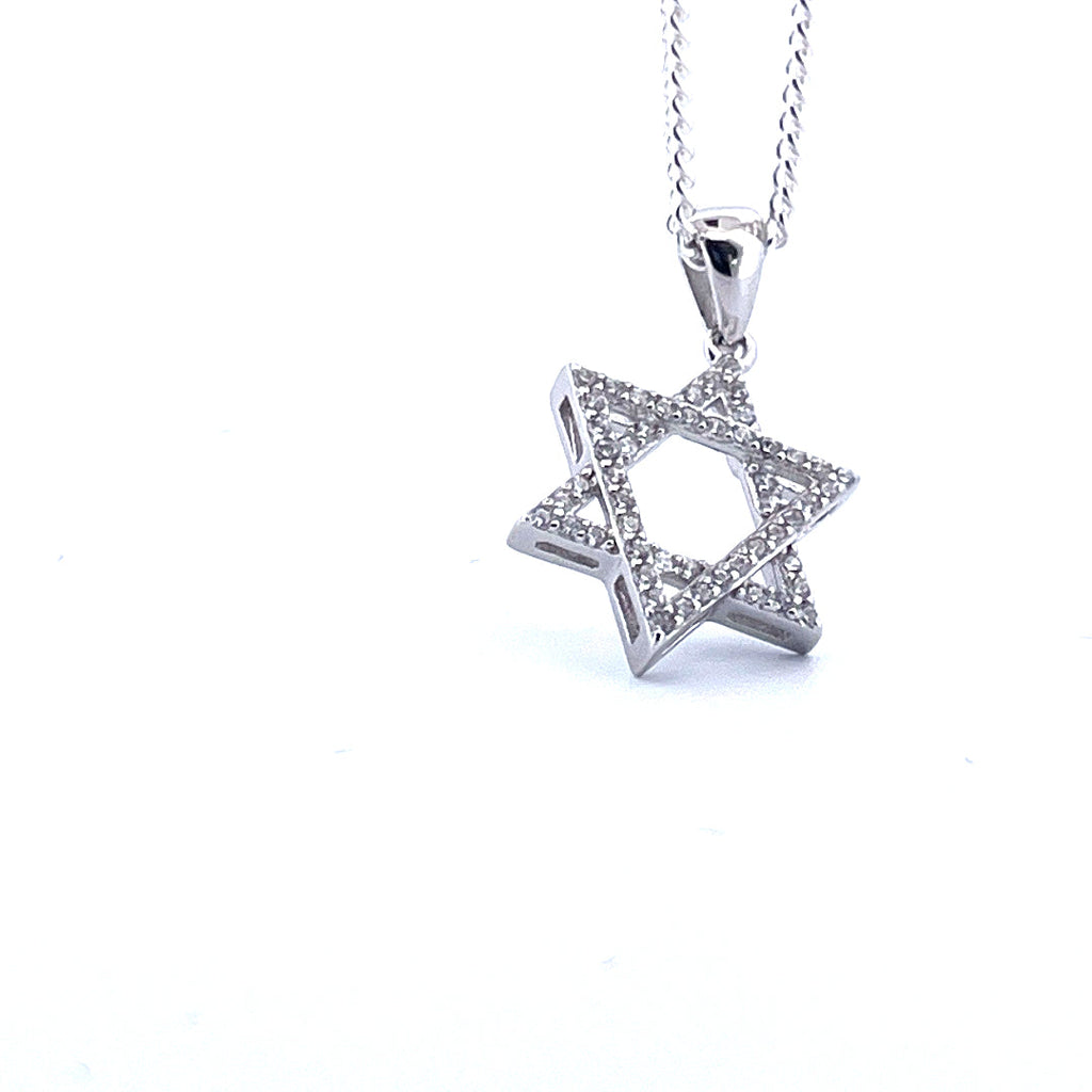 925 Sterling Silver Star of David Necklace