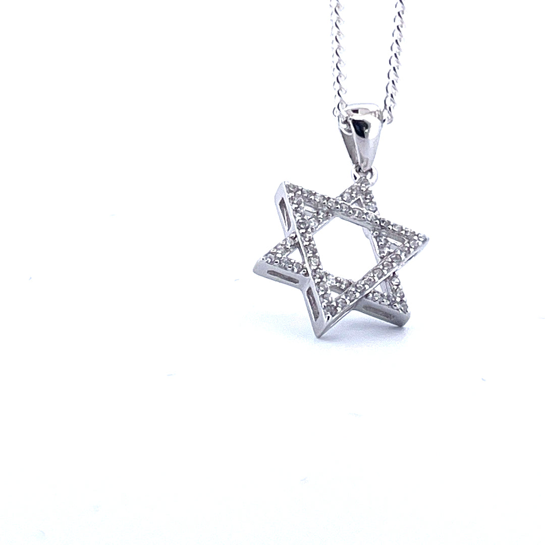 925 Sterling Silver Star of David Necklace
