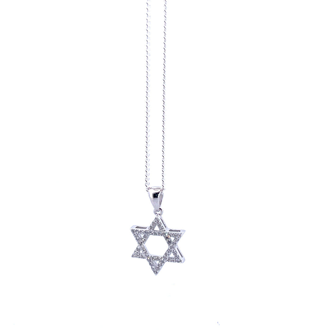 925 Sterling Silver Star of David Necklace