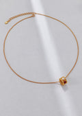 Vintage Style Gold Pearl and Red Zircon Necklace